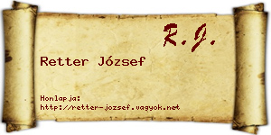 Retter József névjegykártya