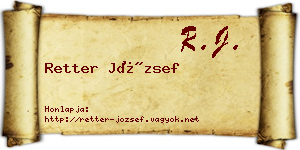 Retter József névjegykártya
